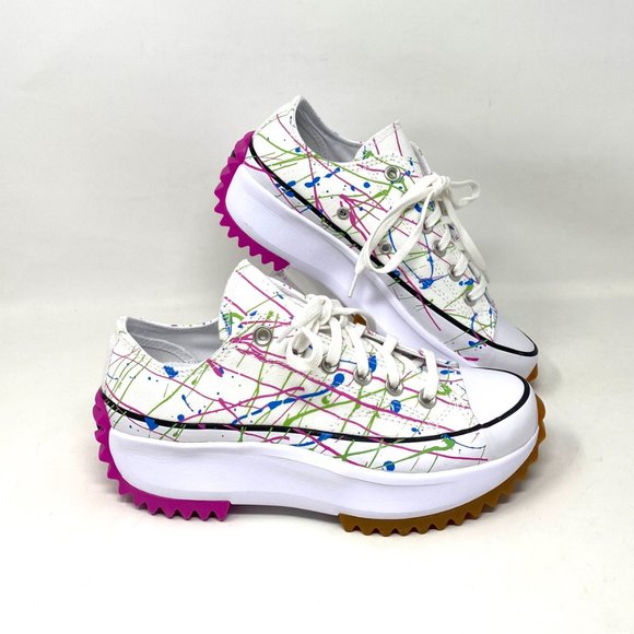 Converse Shoes - Converse Run Star Hiker OX White Magenta Platform Canvas Women's 571873C